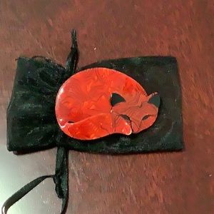 Red Fox Brooch by Lea Stein
